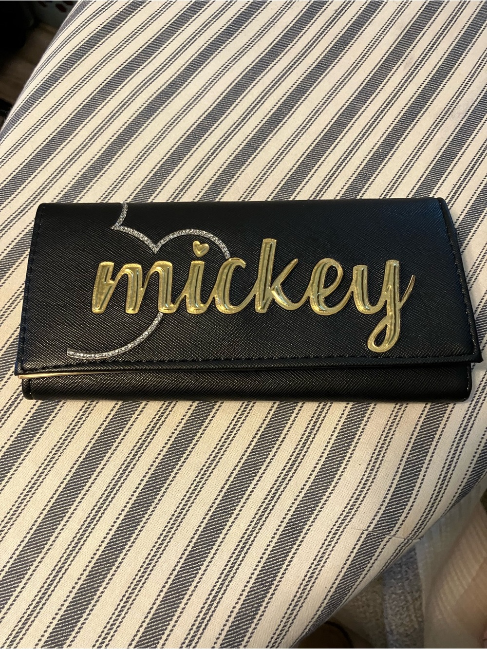 Black "Mickey" Embellished Women's Wallet